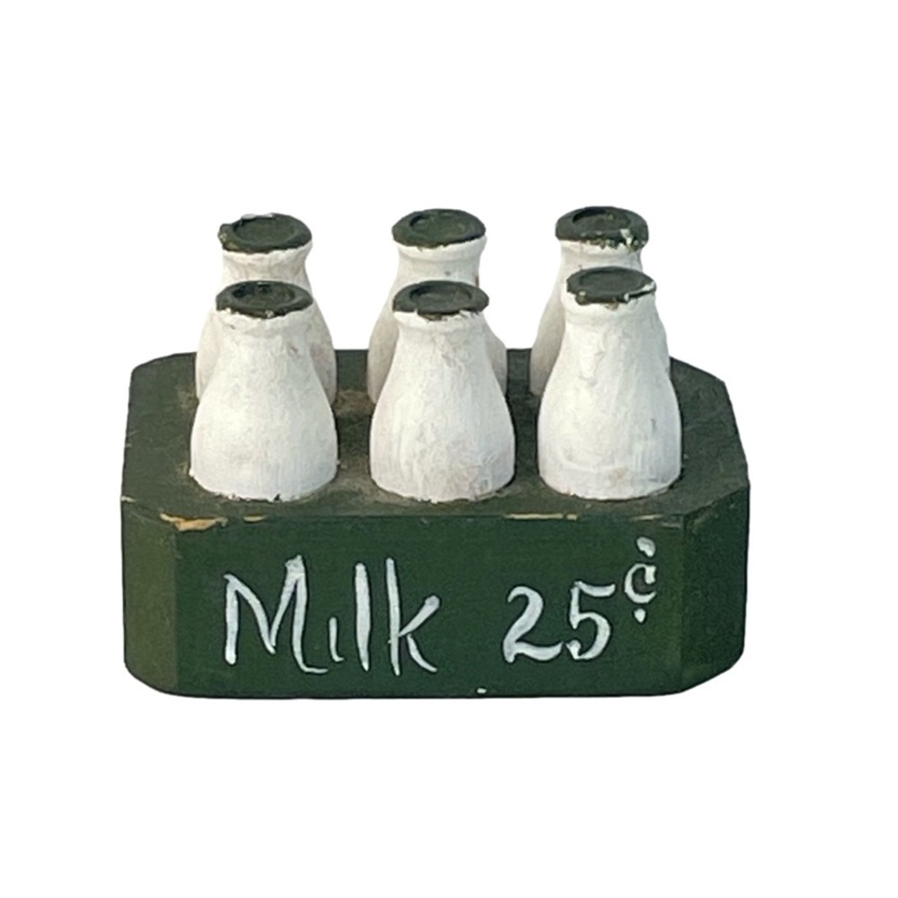 Miniature Wooden Milk Case Vintage 1β Tall